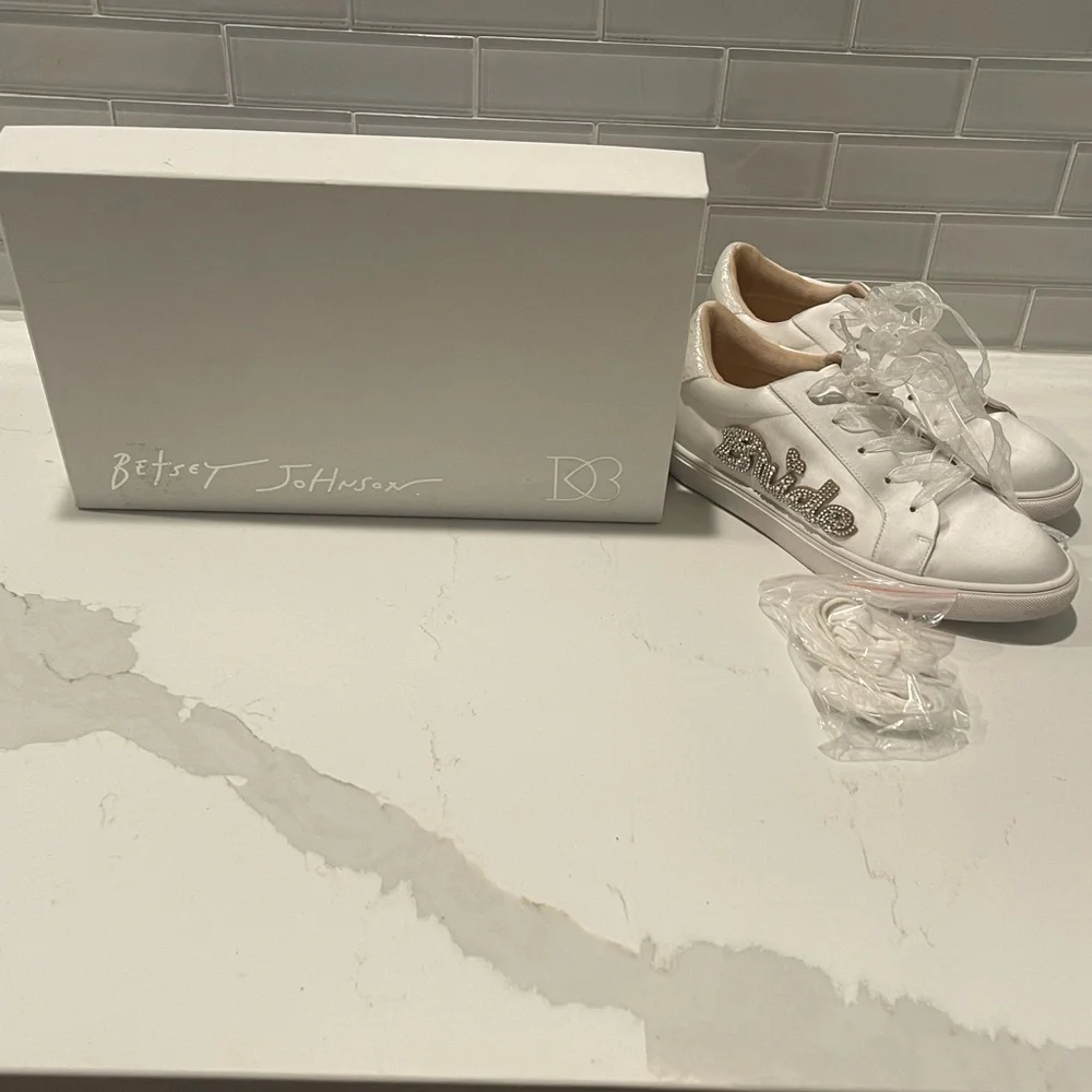 Satin & Sparkly Bride Sneakers - Picture 2 of 7